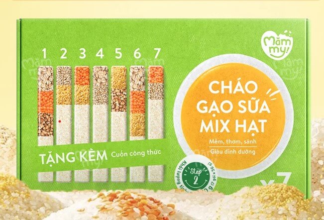 Cháo gạo sữa hạt mix step 2 8M+ Măm my (50g x 7 gói)