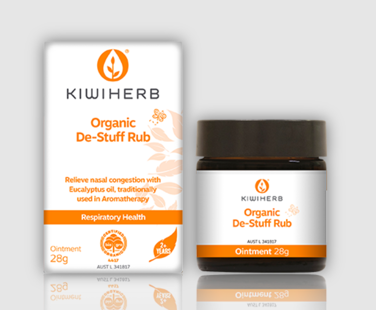 Kem bôi ấm ngực hữu cơ Kiwiherb De-Stuff Rub 2Y+ 28g