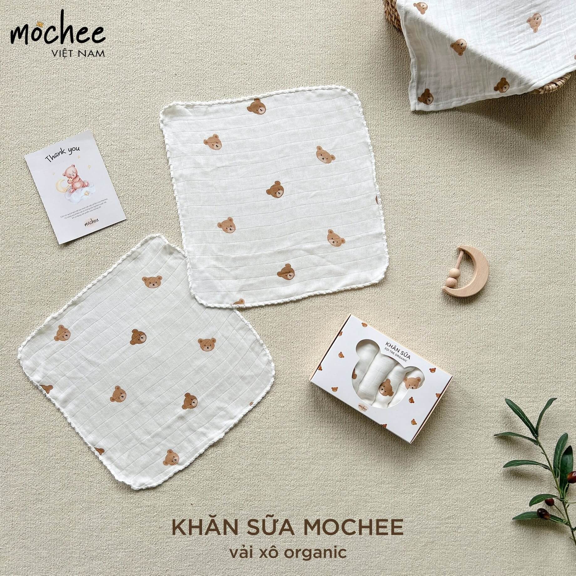Khăn sữa sợi tre organic Mochee