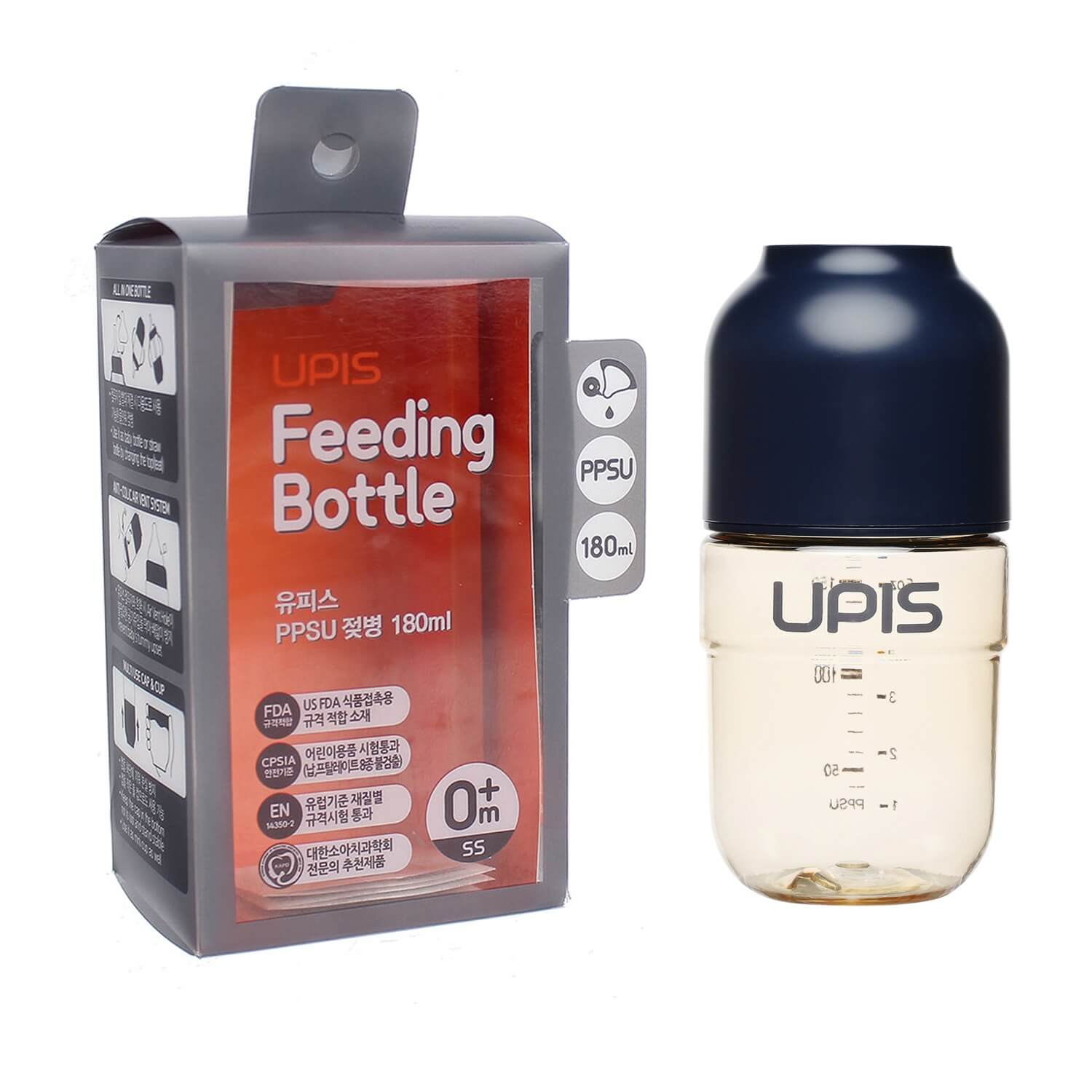 Bình sữa Upis PPSU 180ml Hàn núm ss — ảnh 4