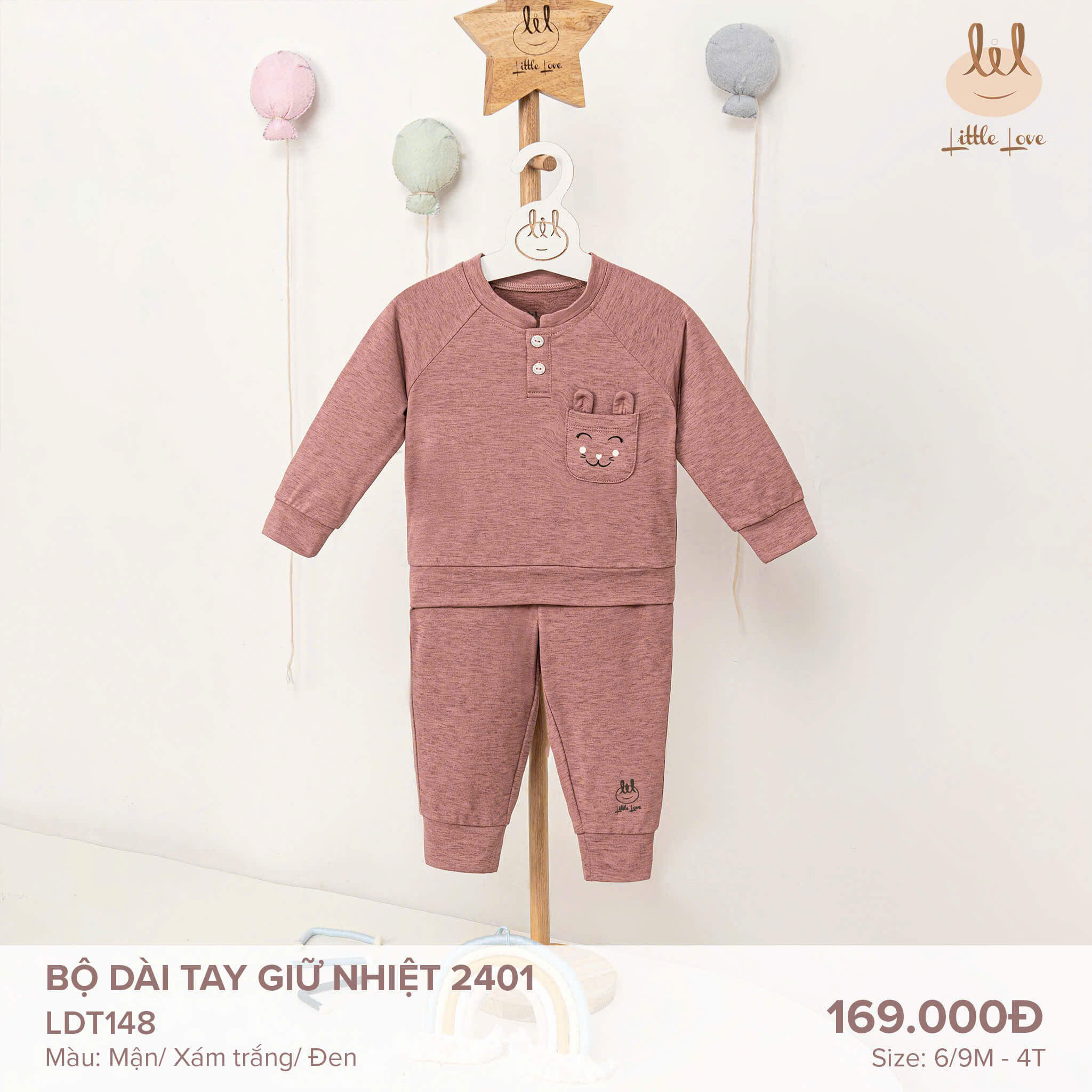 Little Love BỘ DÀI TAY GIỮ NHIỆT 2401 MẬN 9,12,18-24M