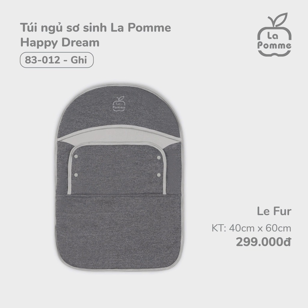 Túi ngủ sơ sinh La Pomme Happy Dream - Ghi
