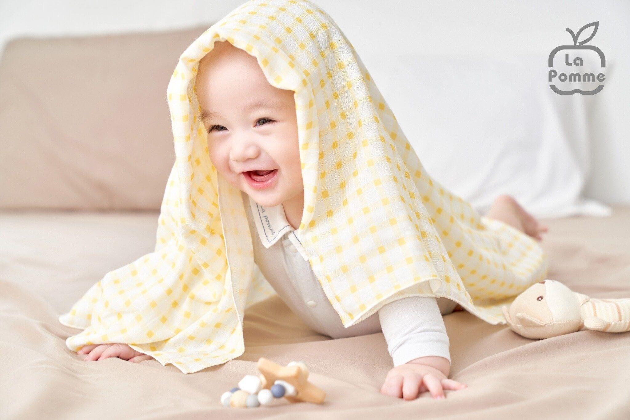 Hộp trải nghiệm 3 khăn sợi tre lụa La Pomme Everyday Soft Care - Vàng — ảnh 2