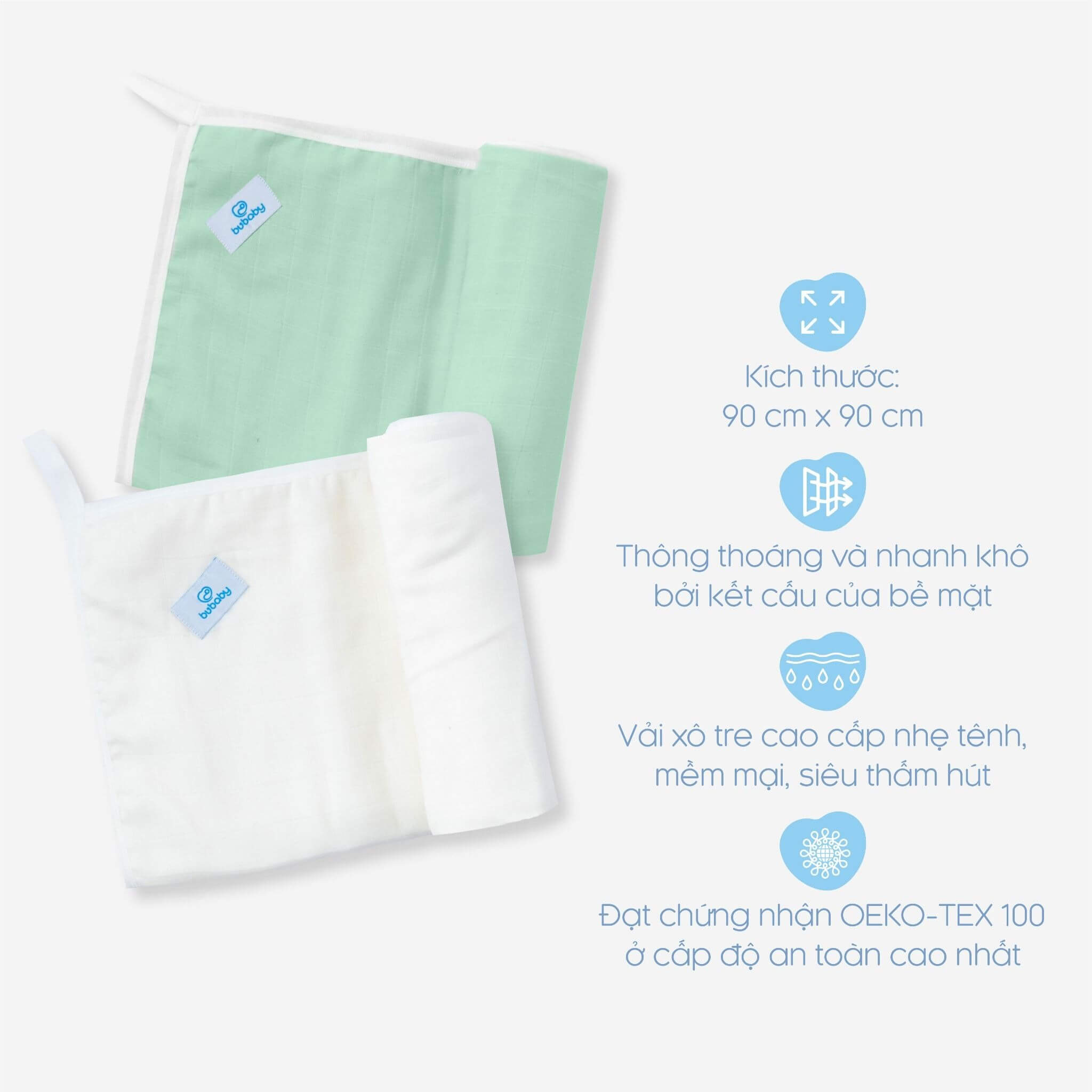 Bu Baby - AMU590000.FREA12-Khăn quấn đa năng Muslin -Free size-Trắng — ảnh 3