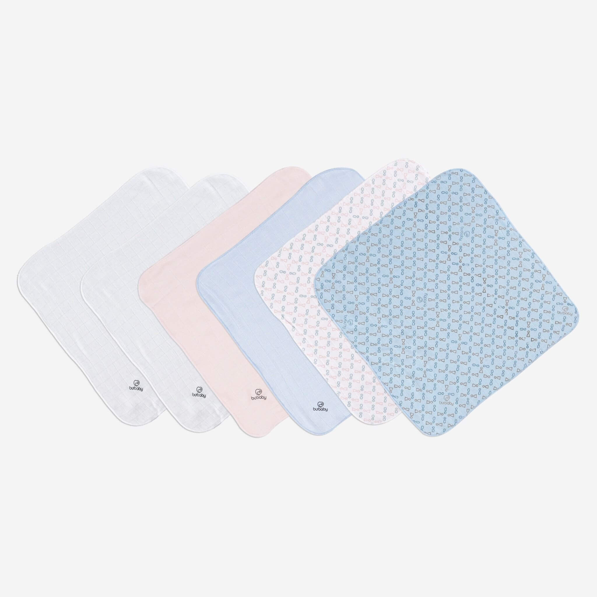 Bu Baby - AMU104806.FREA01 | Khăn sữa Muslin pack 6 | Free size - Blue — ảnh 2