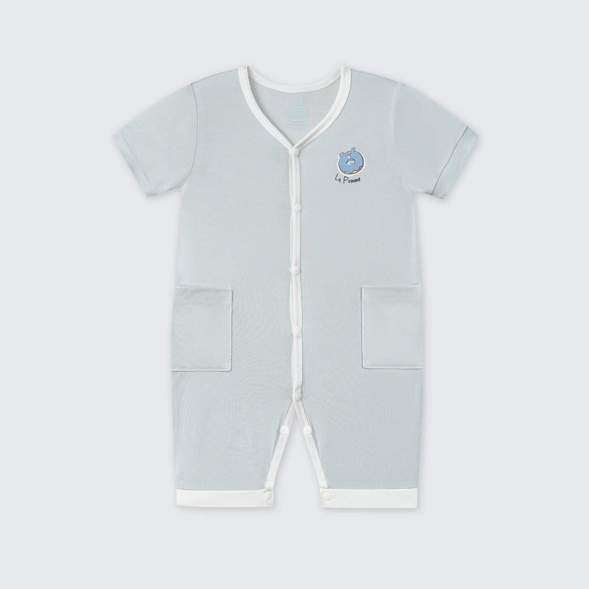Body cộc tay La Pomme Donut - 3,6,9M Xanh