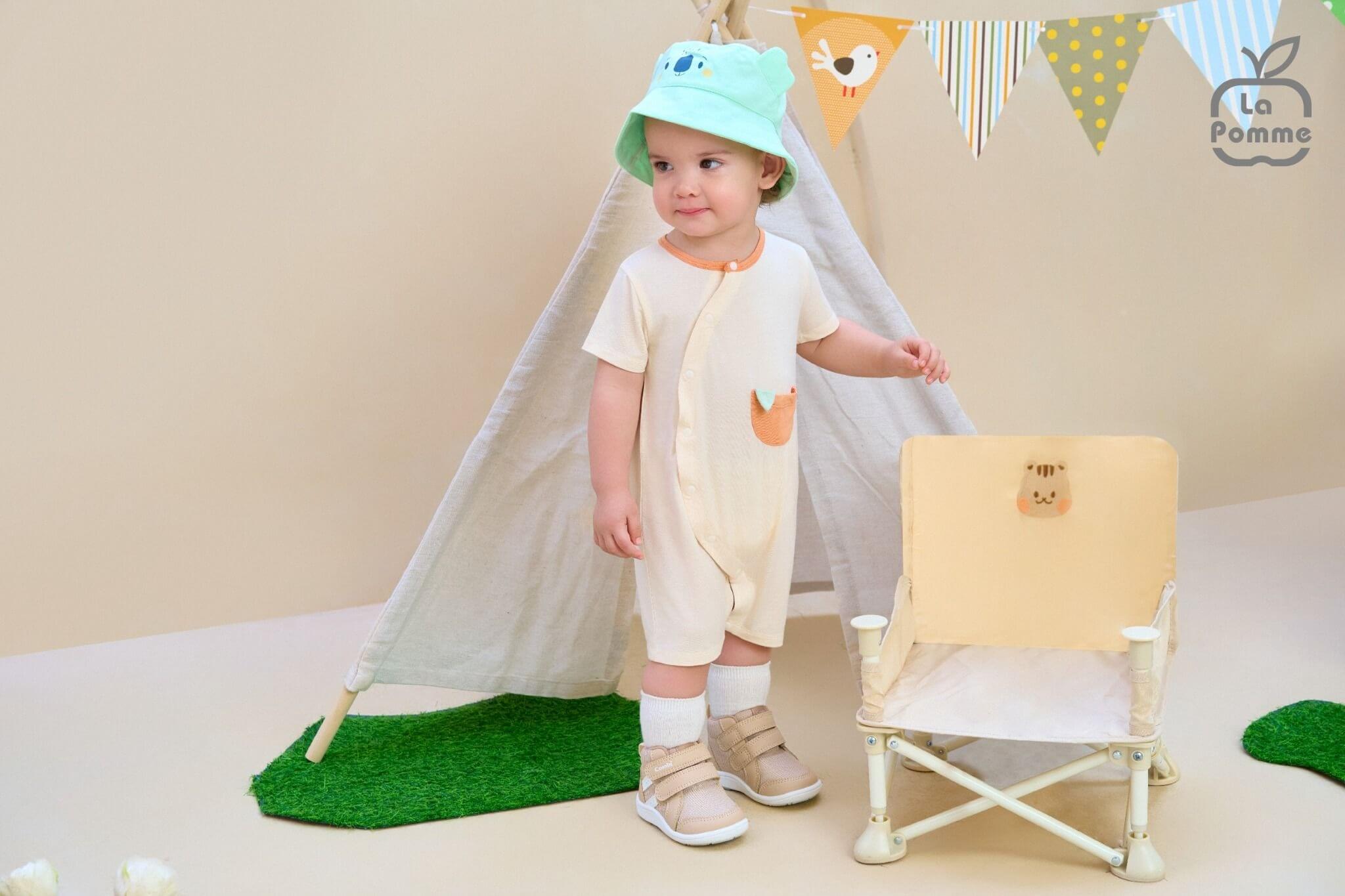 Body cộc tay La Pomme Trái cam cách điệu - 3,6,9,12M Be — ảnh 2