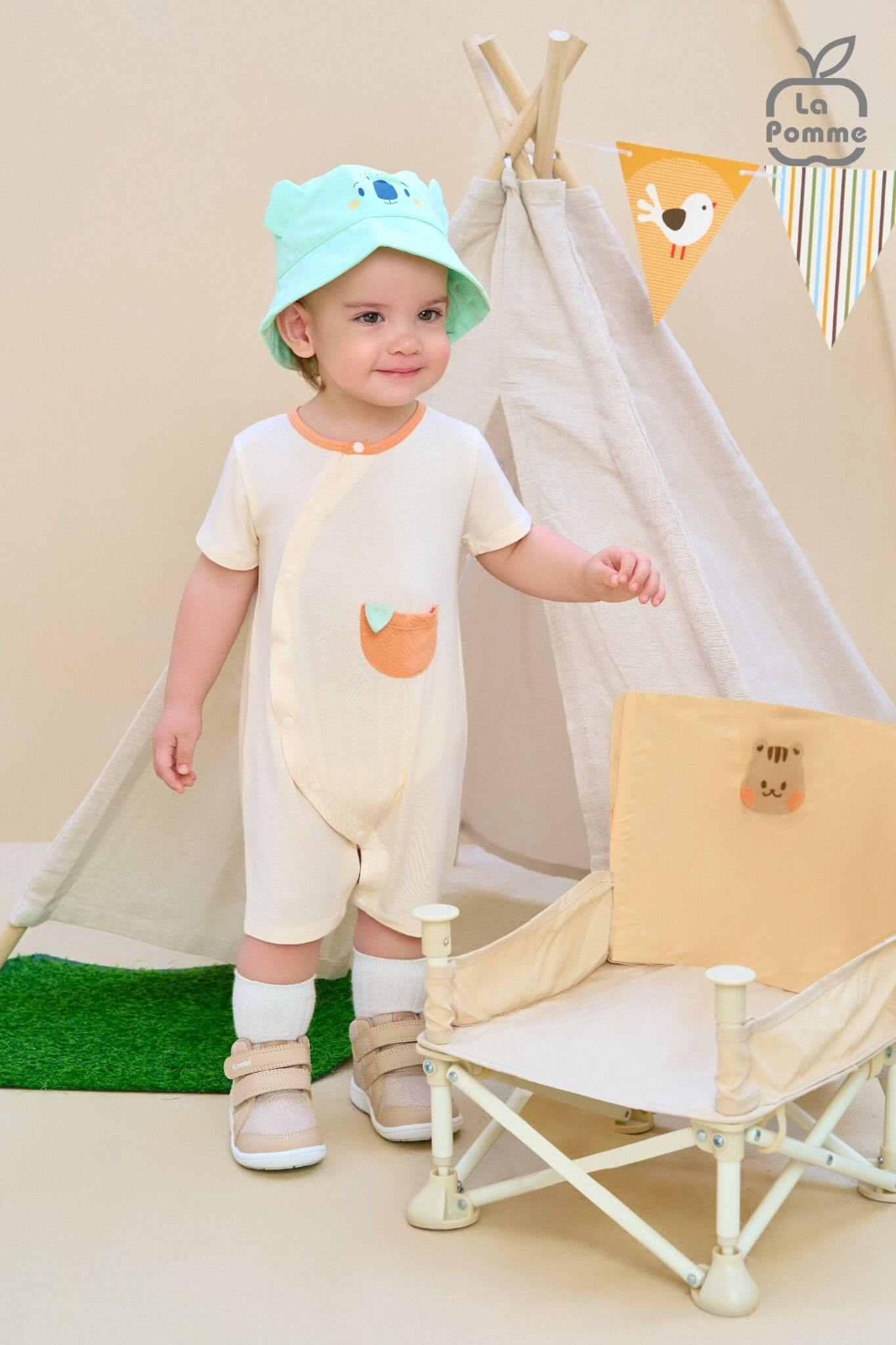 Body cộc tay La Pomme Trái cam cách điệu - 3,6,9,12M Be — ảnh 4
