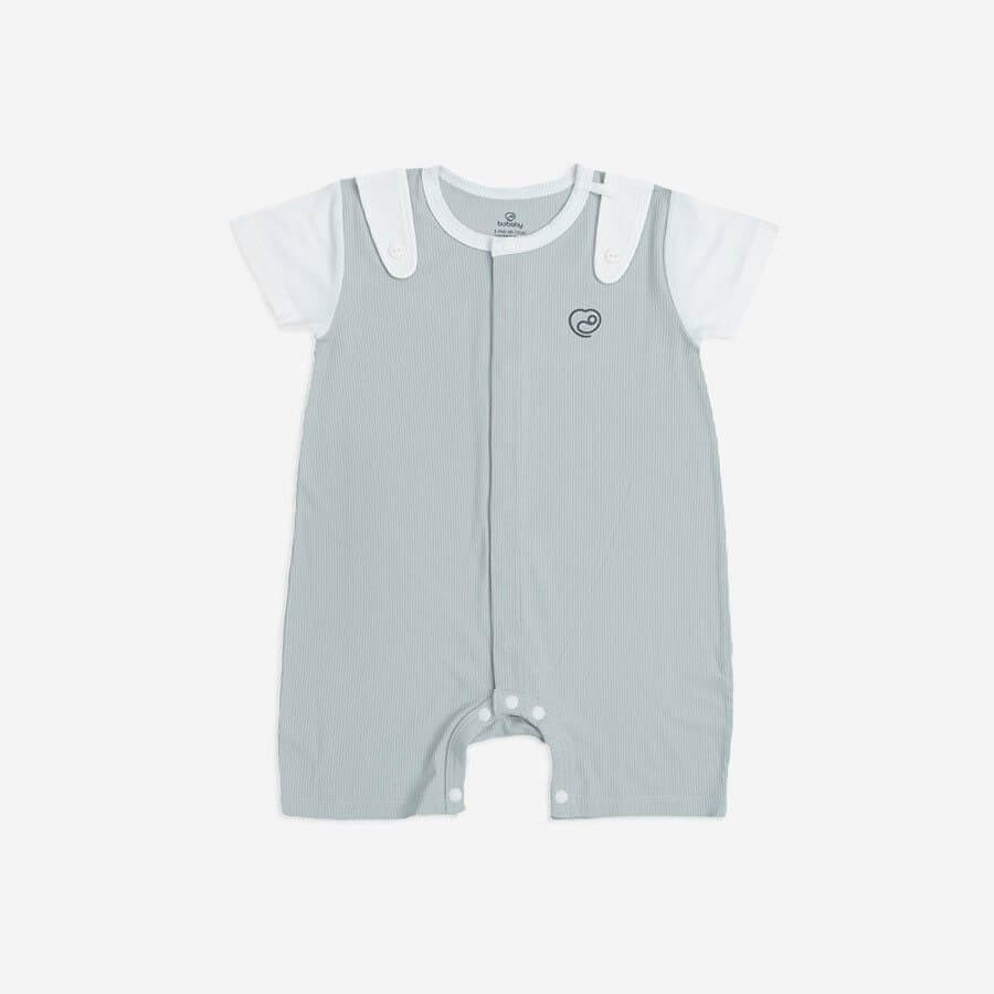 Bu Baby BSR230203.09MD34 | Body đùi ngắn tay cài giữa | (6-9M, 9-12M) (Ghi nhạt, Xanh Olive) — ảnh 2