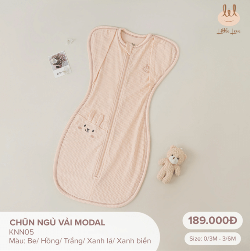 Little Love Chũn ngủ vải modal hồng cam 0-3M