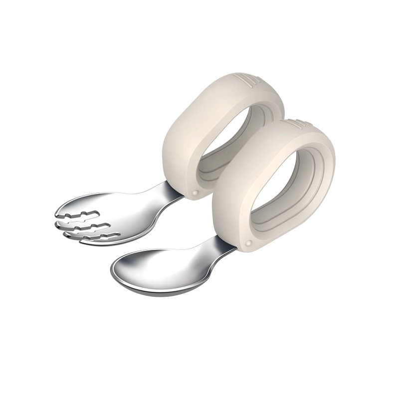 Bộ thìa dĩa inox tay cầm tròn Hallysen — ảnh 3